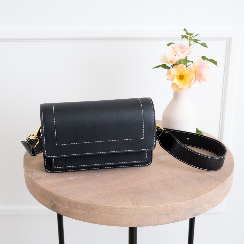 *NEW* Ingrid Crossbody / Shoulder Bag - Genuine Leather - Black - Picture 3 of 10